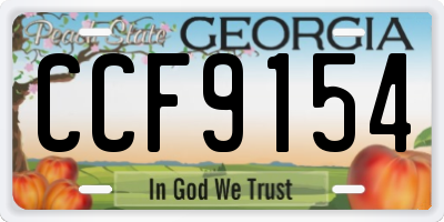 GA license plate CCF9154