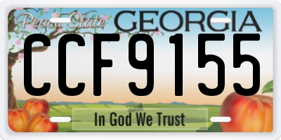 GA license plate CCF9155