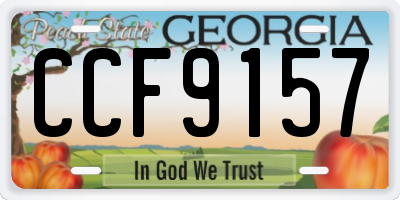 GA license plate CCF9157