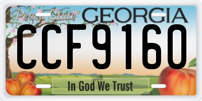 GA license plate CCF9160