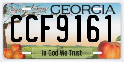 GA license plate CCF9161