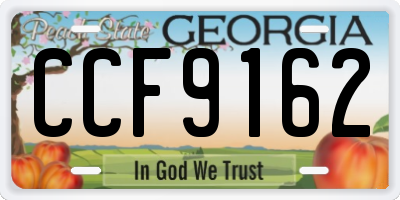 GA license plate CCF9162