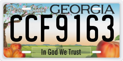GA license plate CCF9163