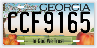 GA license plate CCF9165