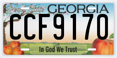 GA license plate CCF9170