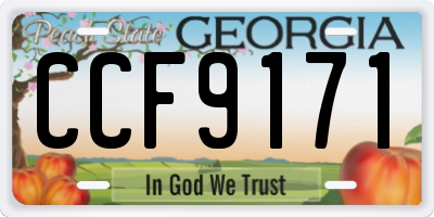 GA license plate CCF9171