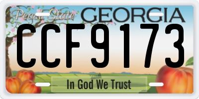 GA license plate CCF9173