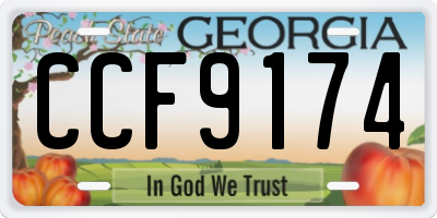 GA license plate CCF9174