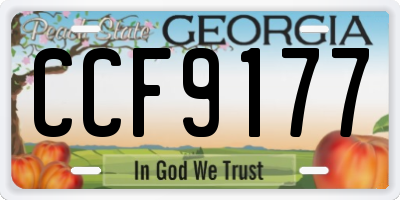 GA license plate CCF9177