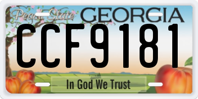 GA license plate CCF9181