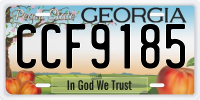 GA license plate CCF9185