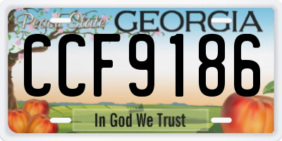 GA license plate CCF9186