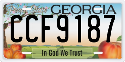 GA license plate CCF9187