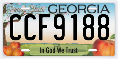 GA license plate CCF9188