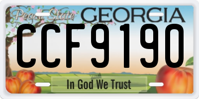 GA license plate CCF9190