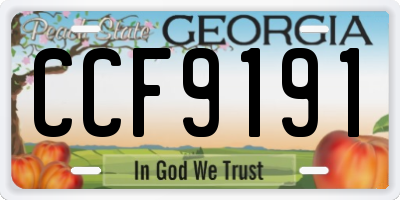 GA license plate CCF9191