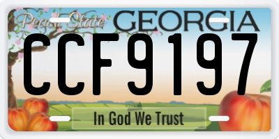 GA license plate CCF9197