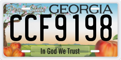 GA license plate CCF9198