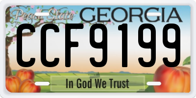 GA license plate CCF9199