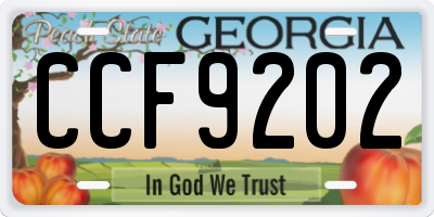GA license plate CCF9202