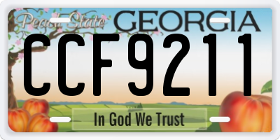 GA license plate CCF9211