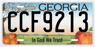 GA license plate CCF9213