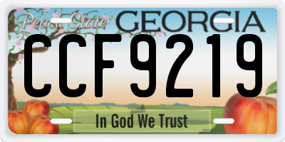 GA license plate CCF9219