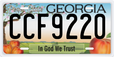 GA license plate CCF9220