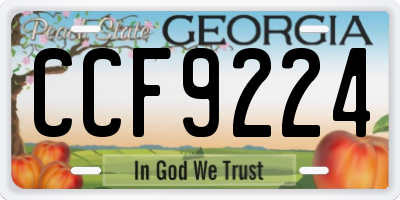 GA license plate CCF9224