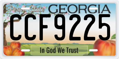 GA license plate CCF9225