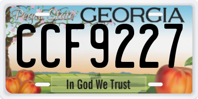 GA license plate CCF9227