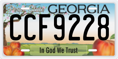 GA license plate CCF9228