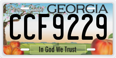 GA license plate CCF9229