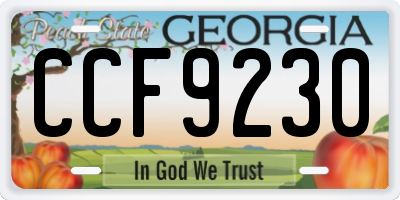 GA license plate CCF9230