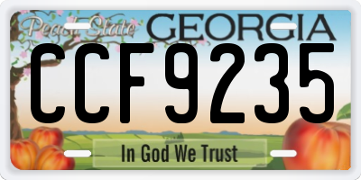 GA license plate CCF9235