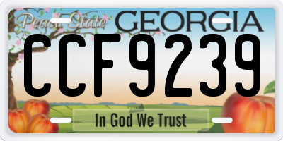 GA license plate CCF9239