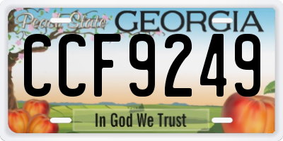 GA license plate CCF9249