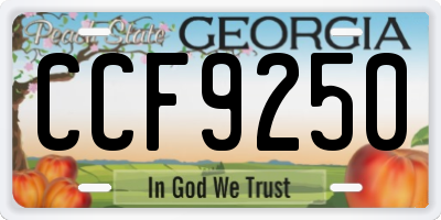 GA license plate CCF9250