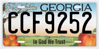 GA license plate CCF9252