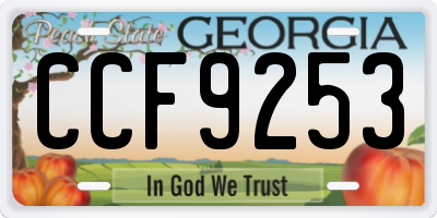 GA license plate CCF9253