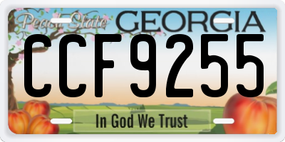 GA license plate CCF9255