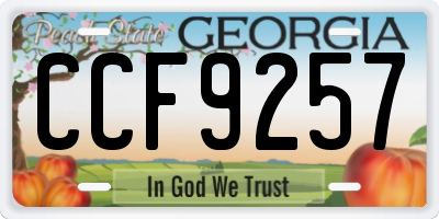 GA license plate CCF9257