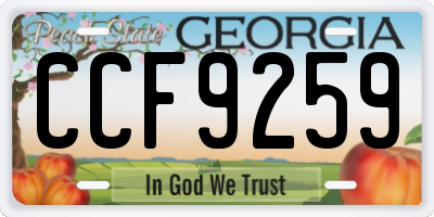 GA license plate CCF9259
