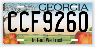 GA license plate CCF9260