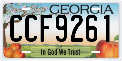 GA license plate CCF9261
