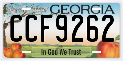 GA license plate CCF9262