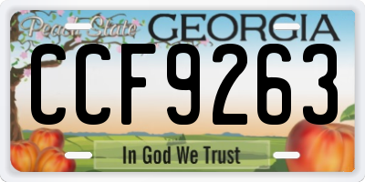 GA license plate CCF9263