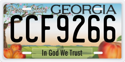 GA license plate CCF9266