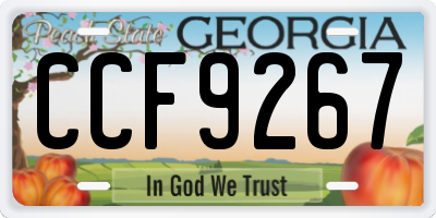 GA license plate CCF9267