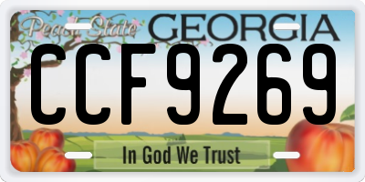 GA license plate CCF9269